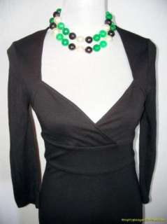 New Diane von Furstenberg Dress 8 Black Wool Long Sleeve Gorgeous 