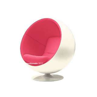 moderntomato globe ball chair   white/pink mid century modern retro 