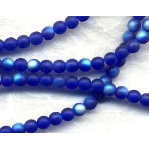    Cobalt Blue Ghost 4mm Glass Round Beads Arts, Crafts & Sewing