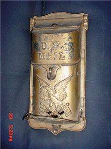 antique,ORIGINAL CAST IRON WALL MOUNT U.S. MAIL BOX AMERICAN EAGLE 