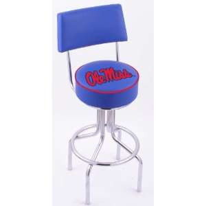  University of Mississippi Steel Stool with Back, 4 Logo 