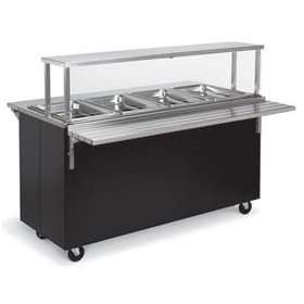  4 Well Hot Food Cafeteria Station With Breath Guard 