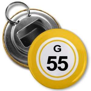 Creative Clam Bingo Ball G55 Fifty five Yellow 2.25 Inch Button Style 