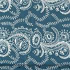Blue Floral Scrolls Fabric Blythe ANNA GRIFFIN
