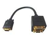 VGA Male to 2 Female Splitter Cable For PC LCD Monitor  