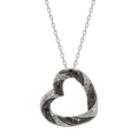 5cttw Black and White Heart Diamond Pendant Sterling Silver
