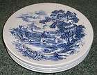 Wedgwood Countryside Blue White English Scenes Dinner Plates