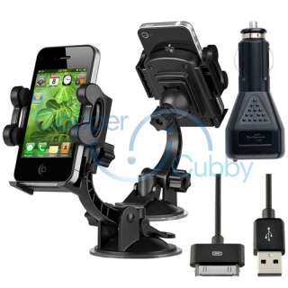 Car Holder Windshield Stand+USB Charger Accessory For Sprint iPhone 4 
