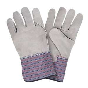   Leather Palm, Striped Gauntlet Cuff Gloves (QTY/12) 