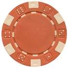 DA VINCI 50 Clay Composite Dice Striped 11.5 gram Poker Chips, Orange