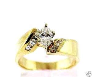 09 CT Ladys Diamond Engagement Ring 14K Yellow Gold  