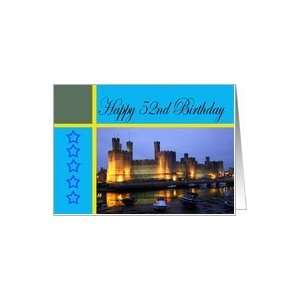  Happy 52nd Birthday Caernarfon Castle Card Toys & Games