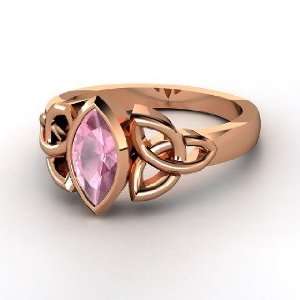  Caitlin Ring, 18K Rose Gold Ring with Pink Tourmaline 