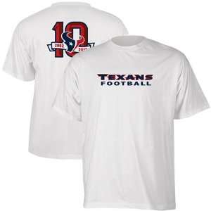  NFL Reebok Houston Texans 10th Anniversary T Shirt   White 