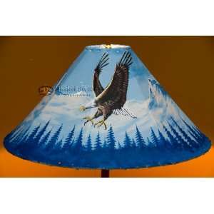  Painted Leather Lamp Shade 24  Mountain Eagle (PL80 