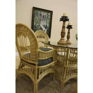   St. Lucia Indoor Rattan Arm Chair in Natural Finish Furniture & Decor