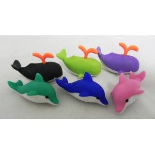  Japanese Baby and Mom Dolphin Eraser Set