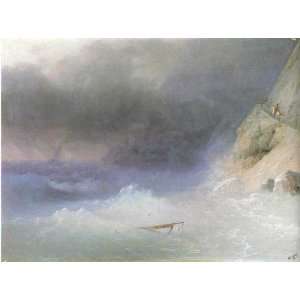   paintings   Ivan Aivazovsky   24 x 18 inches   Tempest by rocky coast