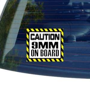   Caution 9mm on Board   Gun   Window Bumper Laptop Sticker Automotive