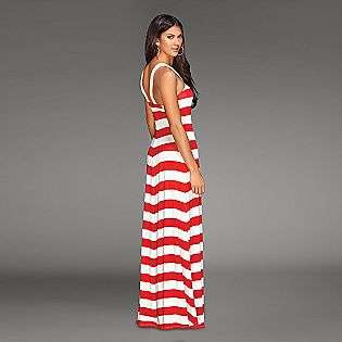 Womens Rope Halter Stripe Maxi Dress  Kardashian Kollection Clothing 
