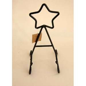  Wrought Iron Star Plate Stand Easel Small
