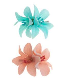 Pale Blue (Blue) Mini Orchid Hair Clips  245116045  New Look
