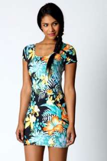  Sale  Dresses  Mandy Tropical Print Bodycon Dress