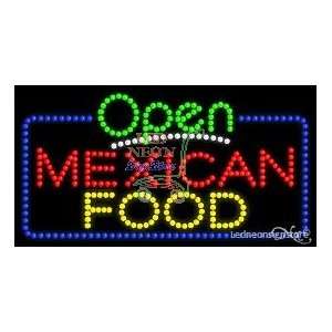 Mexican Food LED Sign 17 inch tall x 32 inch wide x 3.5 inch deep 