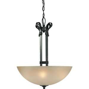  Forte 2396 04 11 Bowl Pendant, Natural Iron Finish with 
