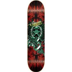  Superior Vanguard Deck 8.0 Black Red Green Skateboard 