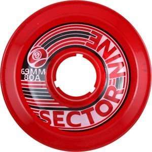  Sector 9 Slalom Clear Red 80a 69mm Skateboard Wheels (Set 