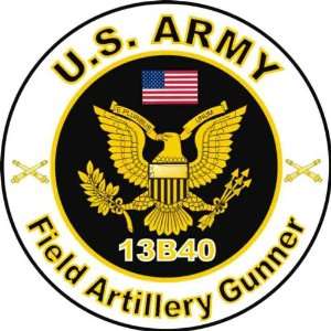  United States Army MOS 13B40 Field Artillery Gunner Decal 