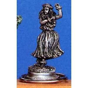  Hula Dancer from Hawaii Collectible Natural Pewter Wine 
