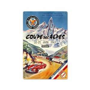  Coupe Des Alpes Vintage Metal Sign France Race 12X18 Steel 