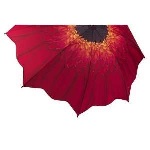  Auto Open Mini Folding Umbrella Red Daisy Flower 