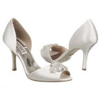 Womens Badgley Mischka Salsa White Satin Shoes 