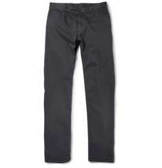 Canali Washed Cotton Blend Twill Trousers