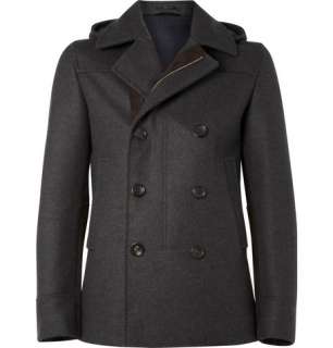   Coats and jackets  Winter coats  Suede Trimmed Wool Peacoat