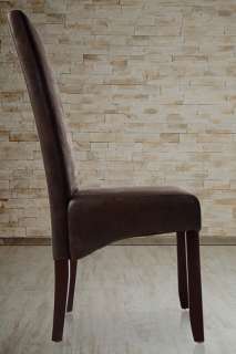 Kolonial Stuhl VALENTINO Used Leder Look braun dunkel Stühle 