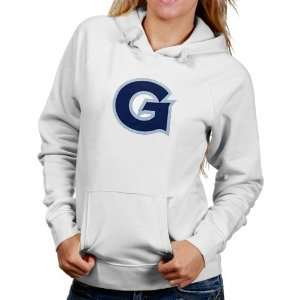 Champion Georgetown Hoyas Ladies White Sport Stretch Hoody Sweatshirt 
