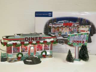   SNOW VILLAGE SHELLYS DINER IN ORIGINAL BOX GOOD USED CONDITION  
