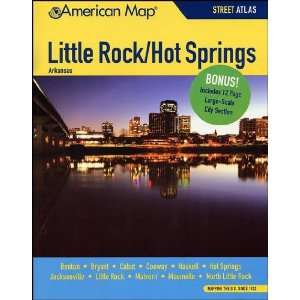  American Map 616318 Little Rock And Hot Springs, AR Street 