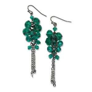   Turquoise Crystal Bead Cluster Drop Earrings 1928 Jewelry Jewelry