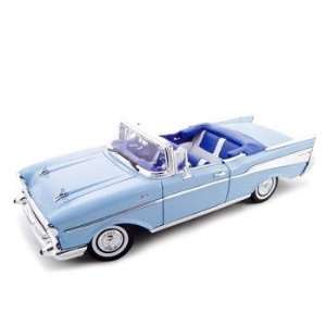 1957 Chevrolet Bel Air Convertible Blue Diecast Model 118