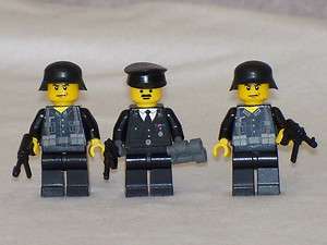  Minifig WW2 Black Uniform German Soldiers set with Weapons  