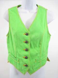 MOSCHINO JEANS Lime Green Vest Top Sz 8  