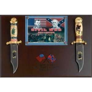 CIVIL WAR PLAQUE WITH 2 KNIVES 