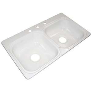   Composites P331973 Acrylic Parch 33X19 Double Sink with3 7 1/2 Hole