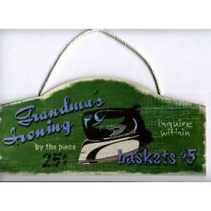   ~ Old Time Laundry & Ironing ~ Vintage Antique Sign