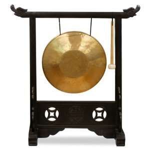 Chinese Brass Gong with Dragon Stand 